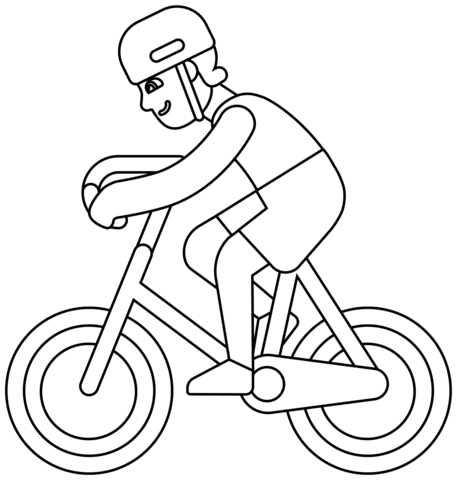 Man Biking Emoji Coloring Page